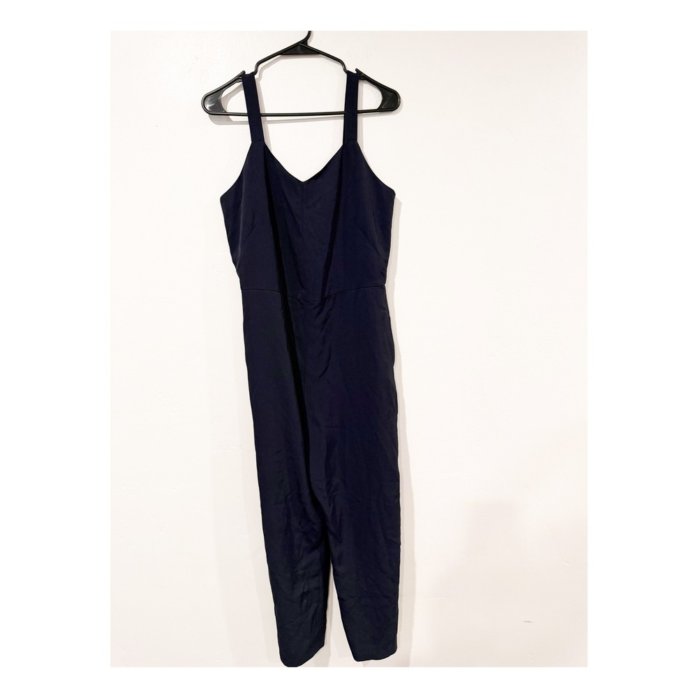 Everlane Navy Blue V-Neck Sleeveless Tapered Leg Jumpsuit Size 4